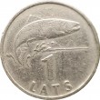 Латвия 1 лат 1992 Лосось (сёмга)