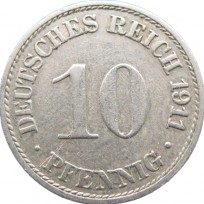 Монета Германия 10 рейхспфеннигов 1911
