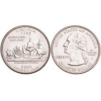 Монета США 25 центов 2000 Вирджиния
