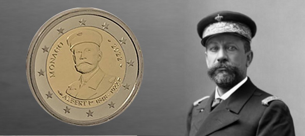 Монета Монако к 100-летию со дня смерти князя Монако Альберта I
