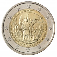 Монета Греция 2 евро 2013 100 лет воссоединения Крита с Грецией