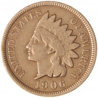 Монета США 1 цент 1906
