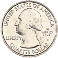 Монета США 25 центов 2019 Национальный парк Лоуэл