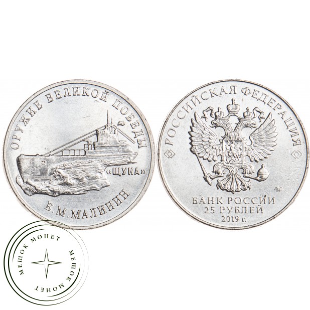 25 рублей 2019 Малинин