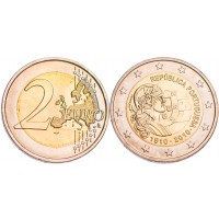 Монета Португалия 2 евро 2010 100 лет Португальской Республике