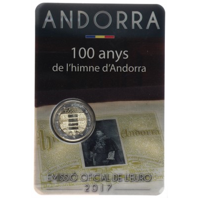 Монета Андорра 2 евро 2017 100 лет гимна Андорры (Буклет)