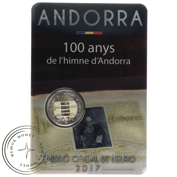Андорра 2 евро 2017 100 лет гимна Андорры (Буклет)