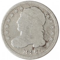 Монета США 10 центов 1836