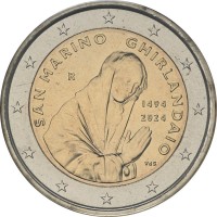 Монета Сан-Марино 2 евро 2024 Гирландайо (буклет)