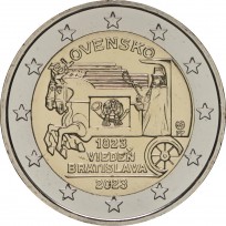 Монета Словакия 2 евро 2023 Экспресс-почта