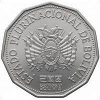 Монета Боливия 2 боливиано 2025 200 лет Независимости