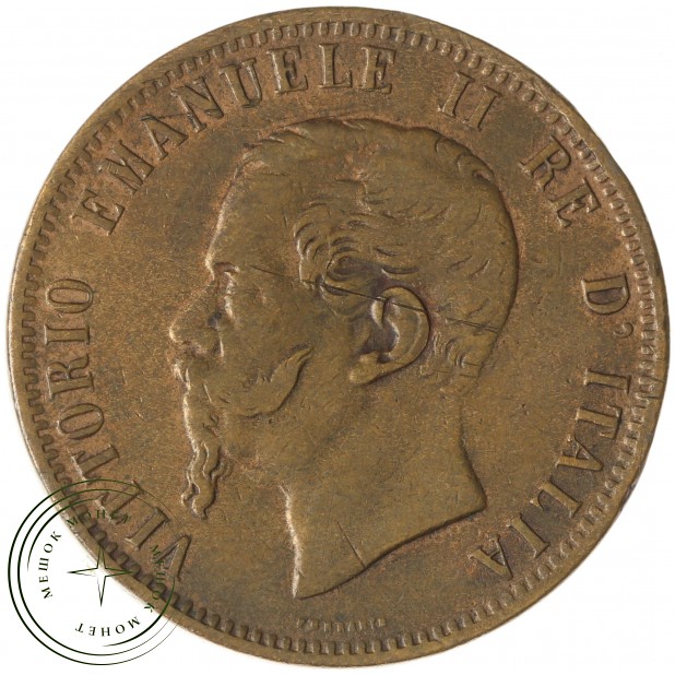Италия 10 сентесим 1866