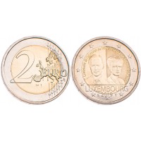 Монета Люксембург 2 евро 2019 100-летие вступления на престол Великой Герцогини Люксембурга Шарлотты