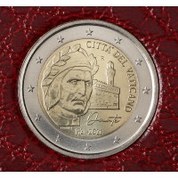 Ватикан 2 евро 2021 Данте Алигьери