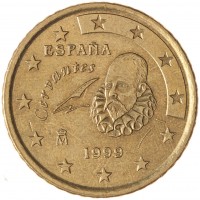 Монета Испания 50 евроцентов 1999