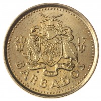 Монета Барбадос 5 центов 2017