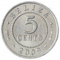 Монета Белиз 5 центов 2009