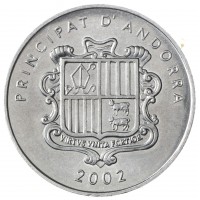 Монета Андорра 1 сентим 2002