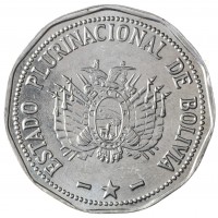 Монета Боливия 2 боливано 2012