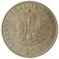 Монета Гаити 20 сантимов 1991