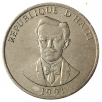 Монета Гаити 20 сантимов 1991