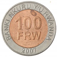 Монета Руанда 100 франков 2007