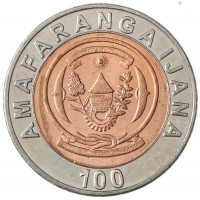 Монета Руанда 100 франков 2007