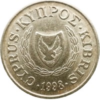 Монета Кипр 10 центов 1998