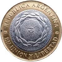 Монета Аргентина 2 песо 2016