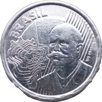 Монета Бразилия 50 сентаво 2015