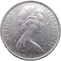 Монета Бермуды 25 центов 1984
