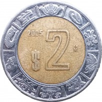 Монета Мексика 2 песо 2005
