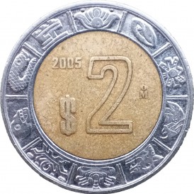 Монета Мексика 2 песо 2005