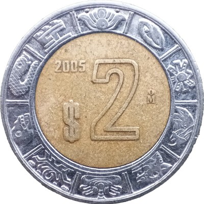 Монета Мексика 2 песо 2005