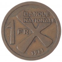 Монета Катанга 1 франк 1961