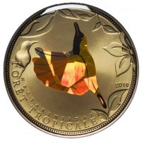 Того 100 франков 2010 Желтая нектарница