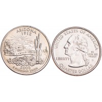 Монета США 25 центов 2008 Аризона