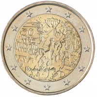 Монета Германия 2 евро 2019 30-летие падения Берлинской стены