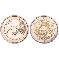 Монета Нидерланды 2 евро 2012 10 лет наличному обращению евро