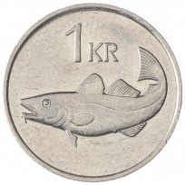 Монета Исландия 1 крона 2007