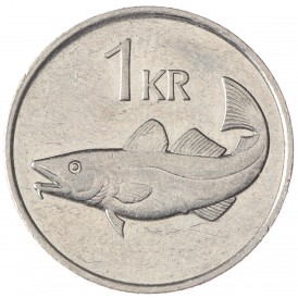 Монета Исландия 1 крона 2007