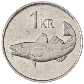 Монета Исландия 1 крона 2007