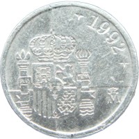 Монета Испания 1 песета 1992