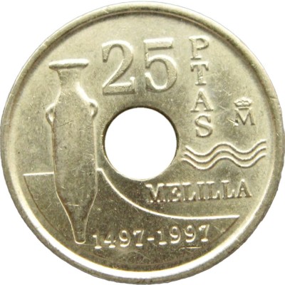 Монета Испания 25 песет 1997 Мелилья
