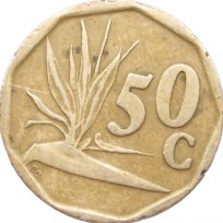 Монета ЮАР 50 центов 1992