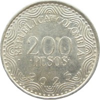 Монета Колумбия 200 песо 2023