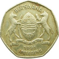 Монета Ботсвана 1 пула 1991