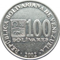 Монета Венесуэла 100 боливар 2002