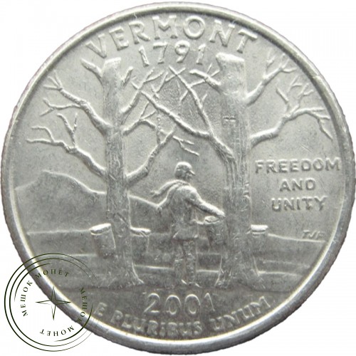 США 25 центов 2001 P Вермонт — 937043631