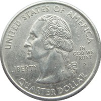 Монета США 25 центов 2001 P Вермонт